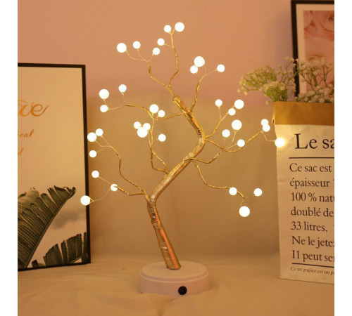 Лампа LED настольная "Жемчужное золотое дерево" (SFK-25) (USB + батарейки AA 3шт) // [403] (36 шт/ящ)