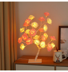 Лампа LED настольная "Дерево бело-розовая роза" (SFK-27) (24 LED (теплый свет) 220V) // [403] (28 шт/ящ)