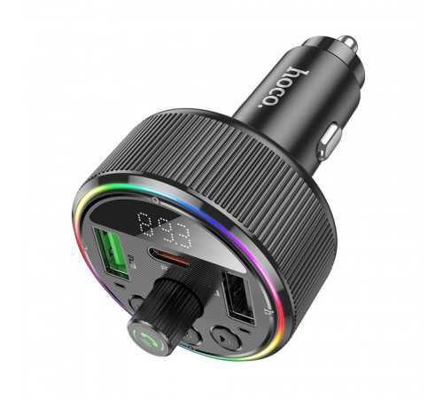 АЗП з FM-модулятором HOCO E82 Guerrero PD30W+QC3.0 car BT FM transmitter Black (6942007620642)