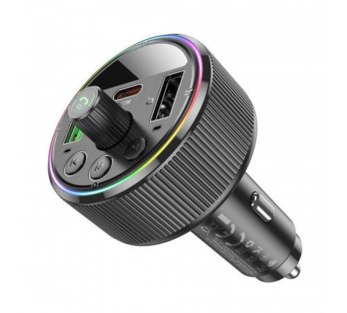 АЗП з FM-модулятором HOCO E82 Guerrero PD30W+QC3.0 car BT FM transmitter Black (6942007620642)
