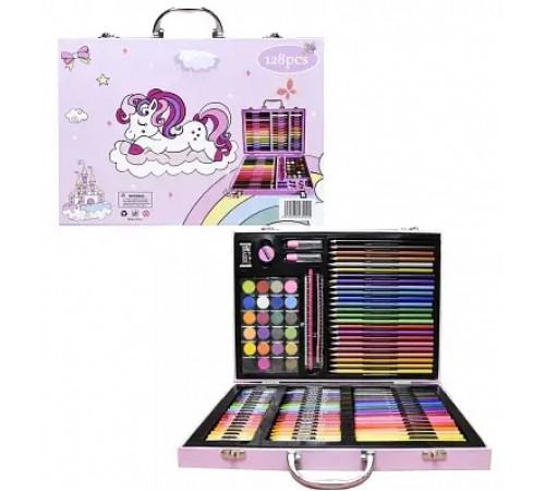 НЕТУ Набор для творчества в чемодане (128 предм.) ТОЛЬКО РОЗОВЫЙ// [400] (12 шт/ящ) @