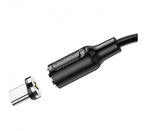 Кабель BOROFONE BX41 USB to Type-C 2.4A, 1m, PVC, PVC connectors, magnetic, Black (6931474738462)