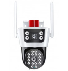 Камера видеонаблюдения PTZ уличная WiFi (2L-A2-WIFI/ZD-SC04-4MP (V380PRO)) (2 камеры) (мигалка) // [400] (30 шт/ящ)