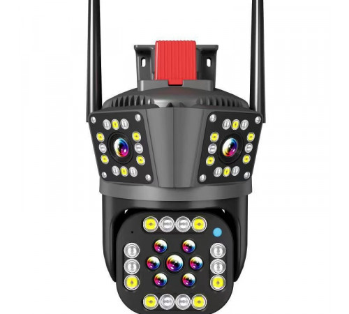 НЕТУ Камера видеонаблюдения PTZ уличная WiFi    (IPC-V380-2L-V33/A3H СИНЯЯ КОРОБКА)   (3L-WIFI) (3 камеры) (мигалка) // [400] (24 шт/ящ)