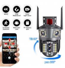 НЕТУ Камера відеоспостереження PTZ вулична WiFi (3L-V35-WIFI/IPC-3L-V33 (V380PRO)) (4 камери) (мигалка) // [400] (24 шт/ящ)