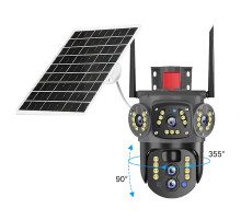 Камера видеонаблюдения PTZ уличная с солнечной панелью (10x-Z18-4G/IPC-V380 (10X ZOOM)) (5 камер) (мигалка) // [400] (12 шт/ящ)