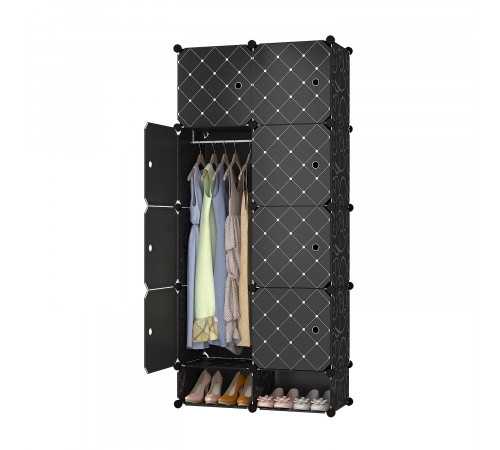 НЕТУ Шкаф пластиковый для одежды и обуви на 2 секции (10098) (75*37*162cm) // [108] [307] (1 шт/ящ)