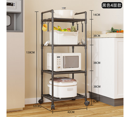 НЕТУ Полка этажерка на колёсах (TVT-03) (4 яруса) // [403] // [602] (20 шт/ящ)