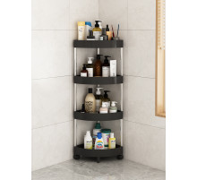 НЕТУ Полка-этажерка угловая (TVT-01) (Пластик+металл, с колёсами, (Ш260*Ш260*В850) 4 яруса) [108] // (20 шт/ящ)