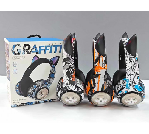 Наушники накладные беспроводные (AKZ-37) (с LED) [108] // (80 шт/ящ)