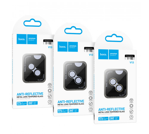 Захисне скло на камеру Hoco 3D metal frame lens film iPhone 15-15 Plus (V13)