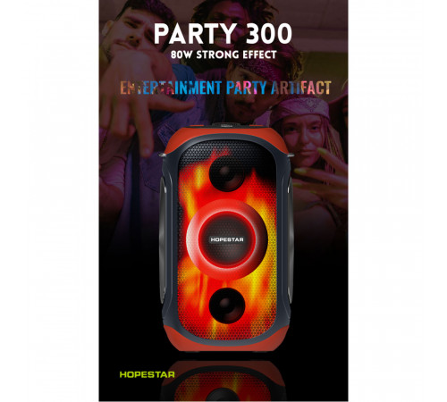 УЦІНКА Колонка HOPESTAR Party 300 з мікрофоном (37,4*17,6*26,0 см) (під ремонт)