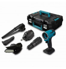 Набор эл.инстр. (5в1) (БАЗА+Шуруповёрт, Гайковёрт, Дуйка, Пылесос, Пила) (чемодан, 2 аккум.) (5+1) // [307] (4 шт/ящ)