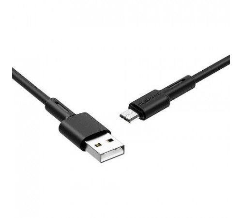 Кабель BOROFONE BX31 USB to Micro 2.4A, 1m, silicone, TPE connectors, Black (6931474710376)