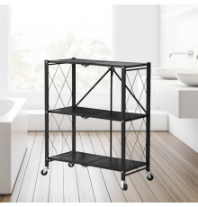 НЕТУ Полка-этажерка DZD-3F (С колёсами, металл, (Ш710*Г350*В890мм), 3 яруса) // [602] (1 шт/ящ)