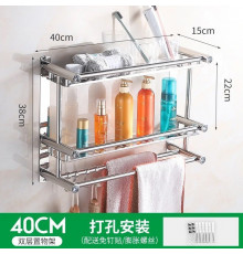 НЕТУ Полка для ванной комнаты SKLM-6 (настенная, метал., 2 яруса) // [403] (40 шт/ящ)