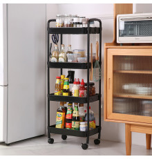 Полка-этажерка (SKLM-11) (С колёсами, пластик, (Ш400*Г260*В1000мм) 4 яруса) // [400] (12 шт/ящ)