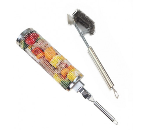 НЕТУ Сетка-гриль для овощей (GRIL) (ручка+щётка, металл) // [309] (25 шт/ящ)