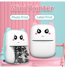 НЕТУ Детский принтер моментальной печати (C9) "Ушки" (+рулон термо бумаги, АРР, Bluetooth, аккумулятор)// [602] (50 шт/ящ)