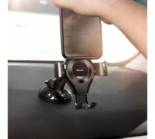 Автотримач для телефона Baseus Osculum Type Gravity Car Mount Black (SUYL-XP01)