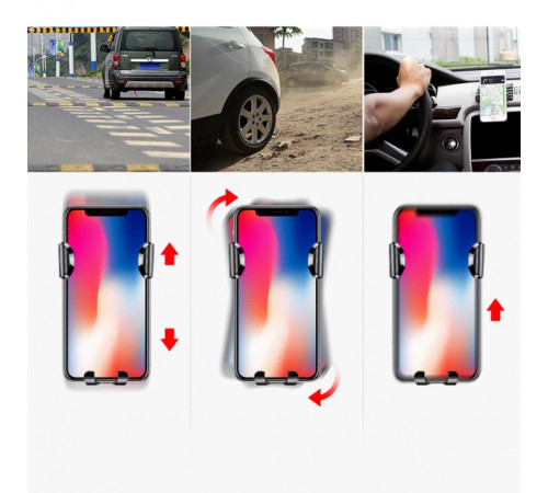 Автотримач для телефона Baseus Osculum Type Gravity Car Mount Black (SUYL-XP01)