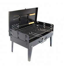 Мангал складной с ножками (CA-07) (Ш265/Д430) (+решётка, лопатка, вилка) (ЗЕЛЁНАЯ КОРОБКА) [602] (8 шт/ящ)