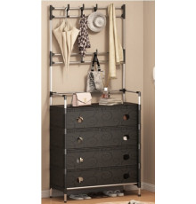 НЕТУ Вешалка+полка/шкаф для обуви (sklm-28 / DXXMJ 6205H (Чёрная) (металл+пластик)) // [108] (12 шт/ящ)