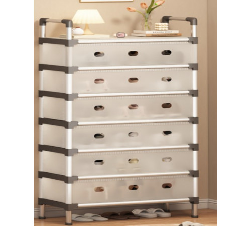 НЕТУ Полка/шкаф для обуви (sklm-30 / SLXJ 6207T (Белая) (металл+пластик) (Г280/В1400/Ш630)) // [108] (12 шт/ящ)