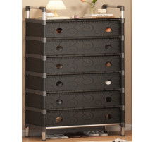 Полка/шкаф для обуви (sklm-32) (SLXJ 6207H) (Чёрная) (металл+пластик) (Г280/В1400/Ш630) // [004] // [602] (12 шт/ящ)