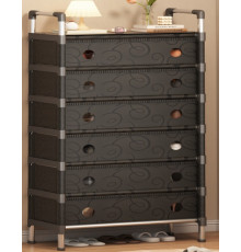 Полка/шкаф для обуви (sklm-32) (SLXJ 6207H) (Чёрная) (металл+пластик) (Г280/В1400/Ш630) // [004] // [602] (12 шт/ящ)