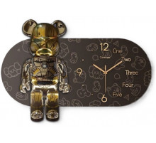 Часы настенные овальные "Мишка" с LED подсветкой (NCH-40-60) (h-52см-Мишка; d-60см-Часы) // [602] (7 шт/ящ)