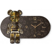 Часы настенные овальные "Мишка" с LED подсветкой (NCH-40-60) (h-52см-Мишка; d-60см-Часы) // [602] (7 шт/ящ)