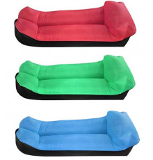 НЕТУ Ламзак надувной, кровать+подушка (LAMZAK) (красный, зелёный, синий) (Д185/Ш70/В52) // [602] (25 шт/ящ)