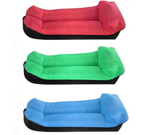 НЕТУ Ламзак надувной, кровать+подушка (LAMZAK) (красный, зелёный, синий) (Д185/Ш70/В52) // [602] (25 шт/ящ)