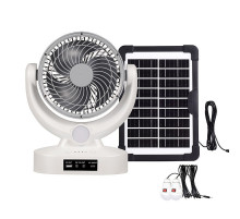 Вентилятор портативный Megatop (MT-801LS) (8", солн. пан., 1 LED лампа, 3 скорости, 8Вт, USB, 3.7V/2400 мАч) // [309] (10 шт/ящ)