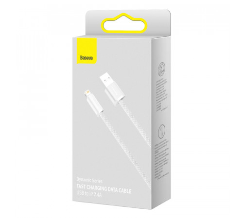 Кабель Baseus Dynamic Series Fast Charging Data Cable USB to iP 2.4A 1m White (CALD000402)