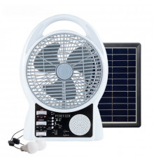 Вентилятор портативный (N288) (8", радио, солн. пан., 2 LED лампы, 2 скорости, 6Вт, Bluetooth, USB, 3.2V/5500 мАч) // [309] (6 шт/ящ)