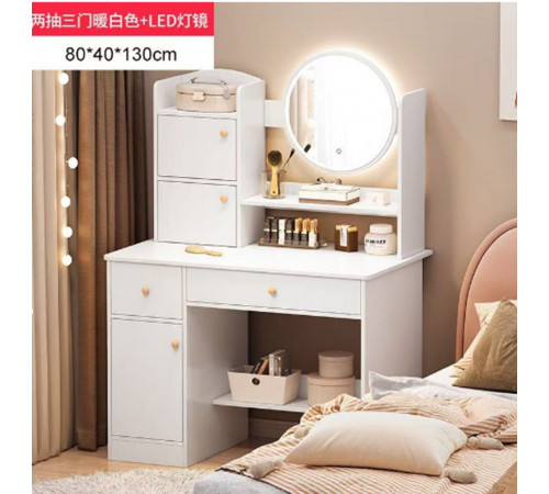 НЕТУ Стол макияжный с LED зеркалом (STL-MD 71/811) (Г40/Ш80/В127) (БЕЛЫЙ) // [307] (1 шт/ящ)