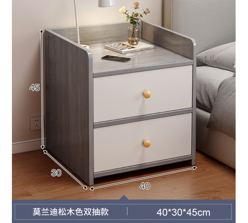 НЕТУ Тумбочка прикроватная (STL-MD 76) (Г30/Ш40/В45) (СЕРО-БЕЛАЯ) // [004] (1 шт/ящ)