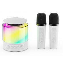 Портативная колонка (K19) (Bluetooth, LED, 2 микроф.) (Белая, синяя) // [403] (40 шт/ящ)