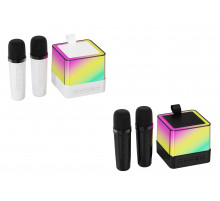 БЕЗ КОРОБКИ Портативная колонка (K18) (Bluetooth, LED, 2 микроф.) (Чёрная, белая) // [403] (30 шт/ящ)