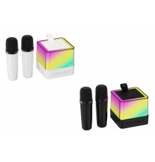 БЕЗ КОРОБКИ Портативная колонка (K18) (Bluetooth, LED, 2 микроф.) (Чёрная, белая) // [403] (30 шт/ящ)