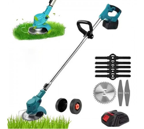 Газонокосилка/тример для покоса травы (MLD-05) (2 аккум. 48V, колёса) (Blue) // [403] (10 шт/ящ)