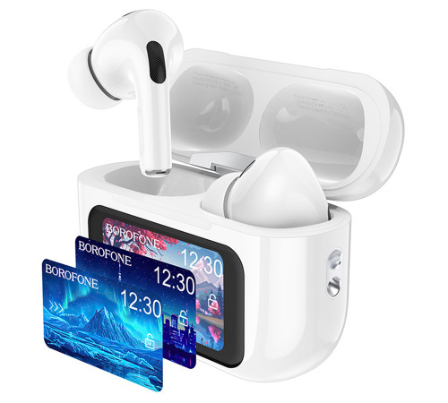 Бездротові навушники TWS BOROFONE BW76 Brocade, touch screen, ANC, Champagne White (6941991114236)