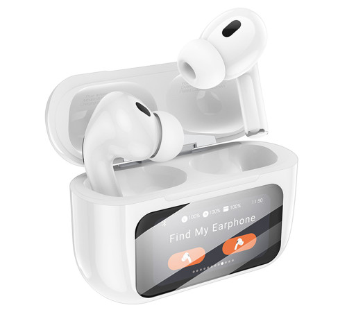 Бездротові навушники TWS BOROFONE BW76 Brocade, touch screen, ANC, Champagne White (6941991114236)