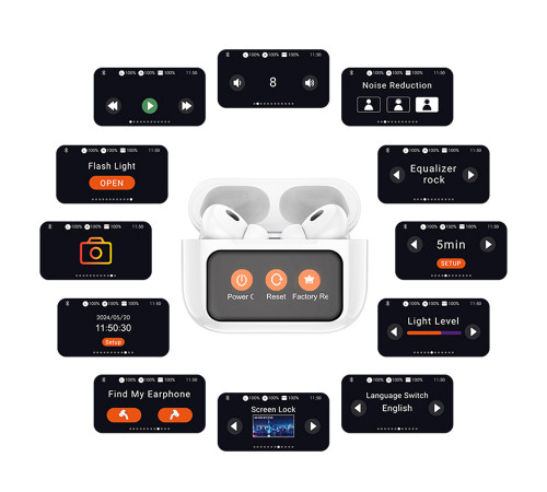 Бездротові навушники TWS BOROFONE BW76 Brocade, touch screen, ANC, Champagne White (6941991114236)