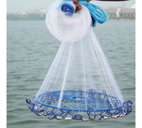 Кастинговая рыболовная сеть/накидка "АМЕРИКАНКА" (SK-6м) (Диаметр 6м) // [108] (20 шт/ящ)