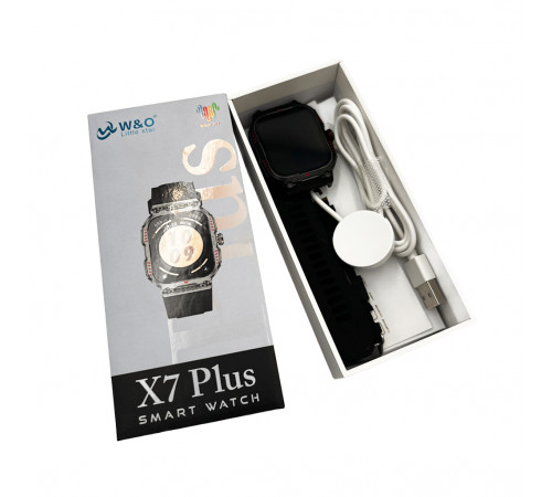 Смарт-годинник W&O X7 Plus 44mm. 300 mAh. IP67 Black (WOX7PBL)