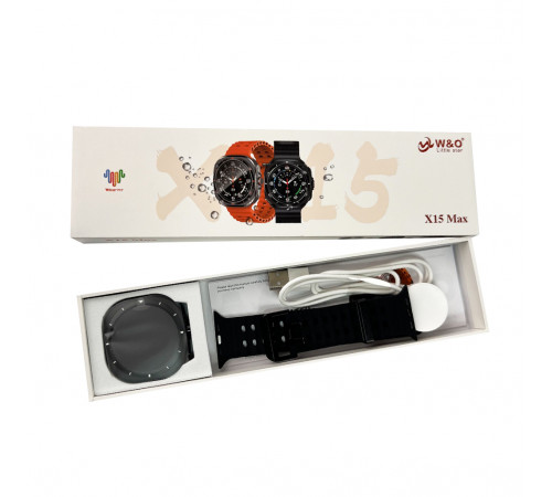 Смарт-годинник W&O X15 Max 38mm. 330 mAh. Amoled+IP67 Black (WOX15MBL)