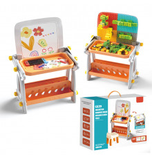 Детский стол 4в1 (B8020)  (магнитная доска для рисования, конструктор с блоков, стол) // [101] (12 шт/ящ)